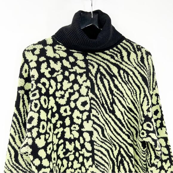 NEW ZARA Bloggers Fave Mixed Animal Print Turtleneck Sweater S - Picture 5 of 8